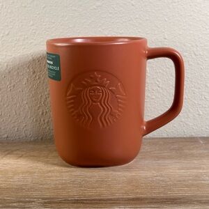 Starbucks Triangular Bottom Recycled Ceramic Mug 16.9 oz in Orange